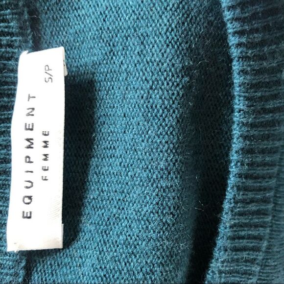 NWT Equipment Rei Wool Blend Crewneck Sweater Teal S - Picture 6 of 7